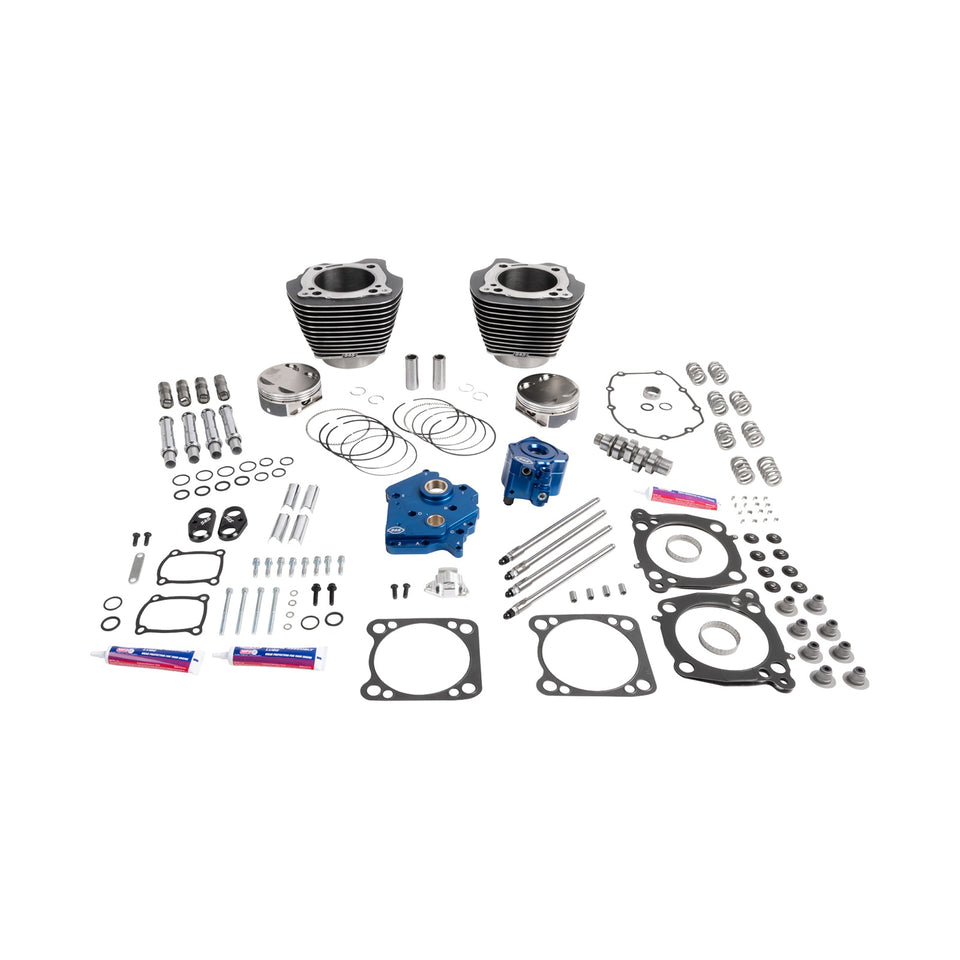S&S CYCLE - 132" POWER PACKAGE - HPT496 - CHAIN DRIVE - WATER COOLED - BLACK GRANITE - 114"/117" M8