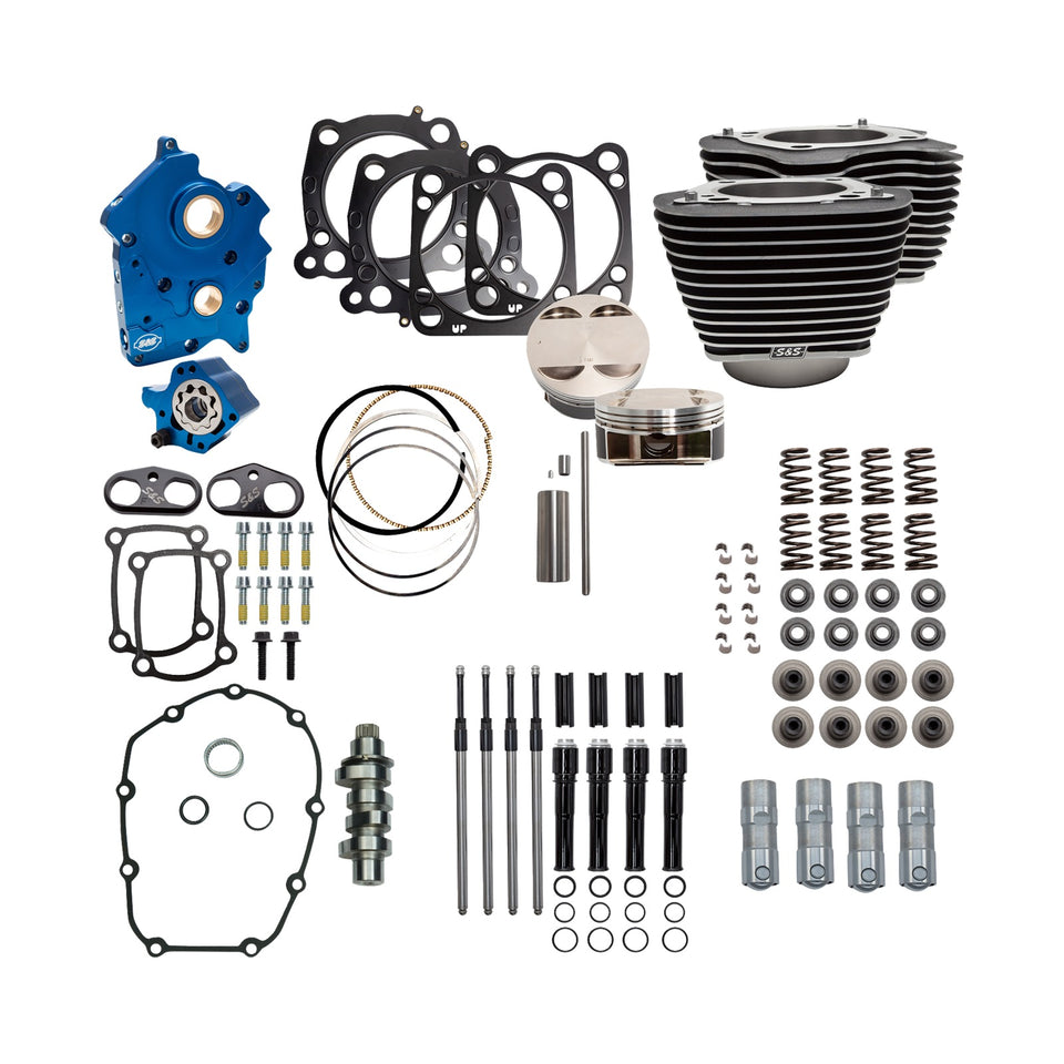 S&S CYCLE - POWER PACK - OIL COOLED - 550G - WRINKLE BLACK W/O HIGHLIGHT - BLACK PUSHROD TUBES - M8