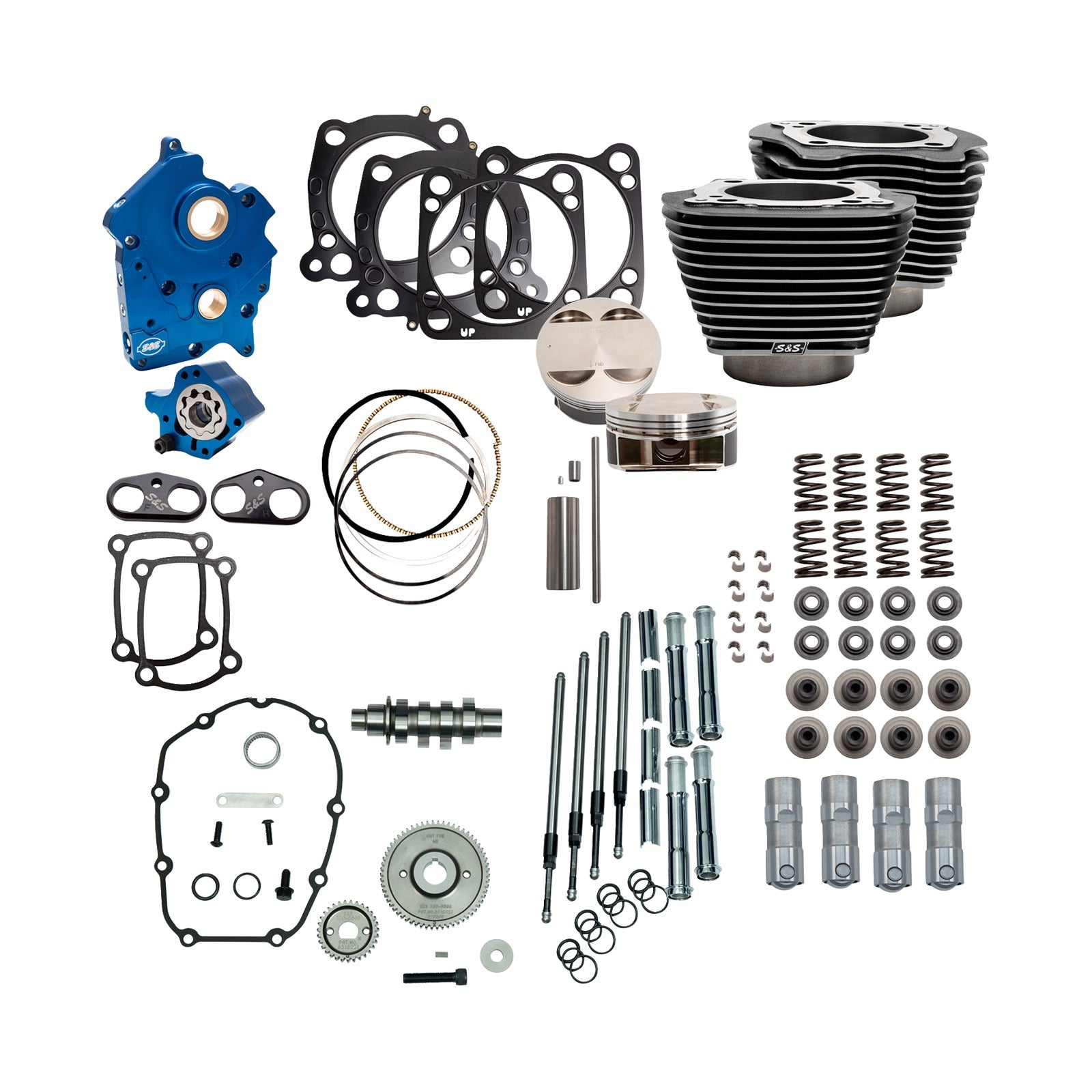 S&S CYCLE - POWER PACK - OIL COOLED - 550G - BLACK GRANITE W/HIGHLIGHT - CHROME PUSHROD TUBES - M8