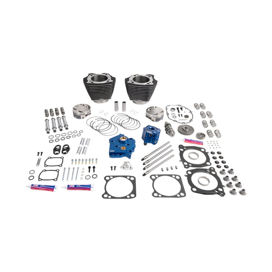 S&S CYCLE - POWER PACKAGE - OIL COOLED - 496 CHAIN DRIVE - WRINKLE BLACK W/HIGHLIGHT - M8