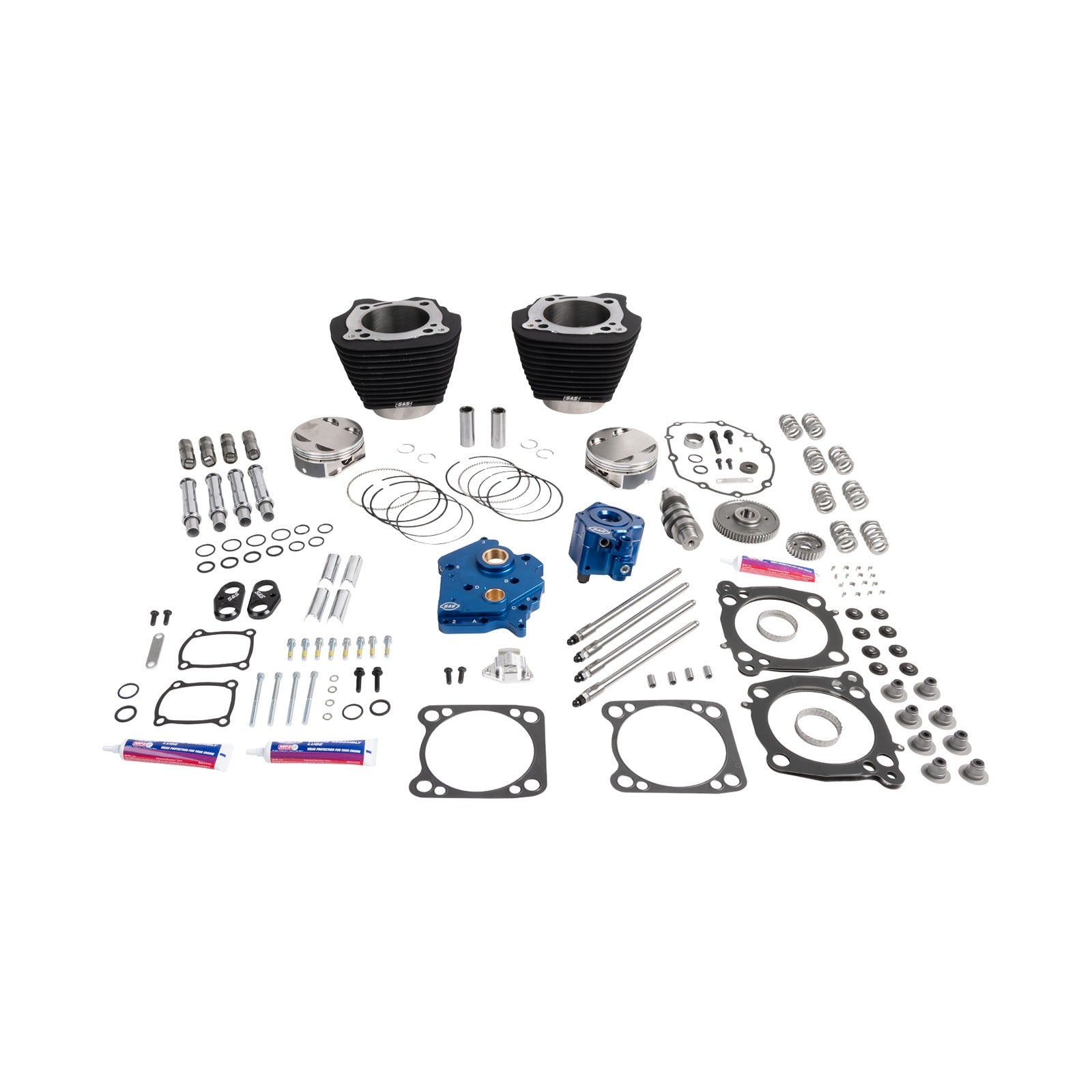S&S CYCLE - POWER PACKAGE - OIL COOLED - 496 GEAR DRIVE - WRINKLE BLACK W/O HIGHLIGHT - M8