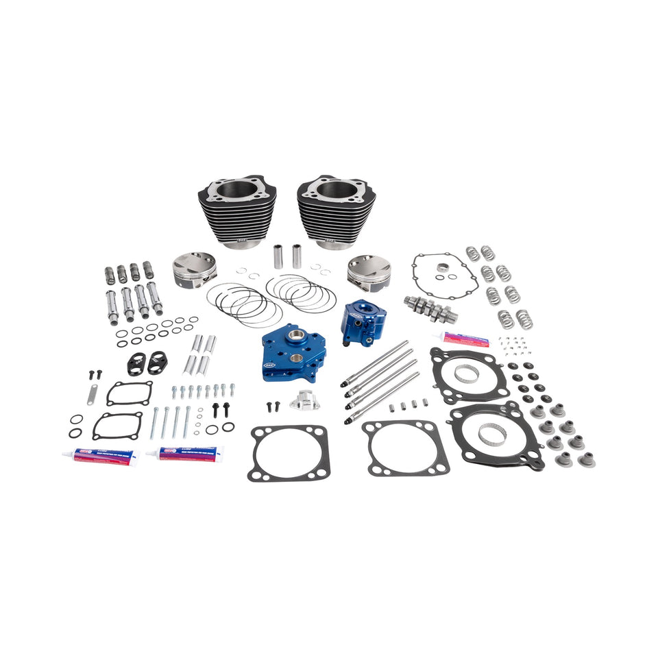 S&S CYCLE - POWER PACKAGE - OIL COOLED - 496 GEAR DRIVE - WRINKLE BLACK W/HIGHLIGHT - M8