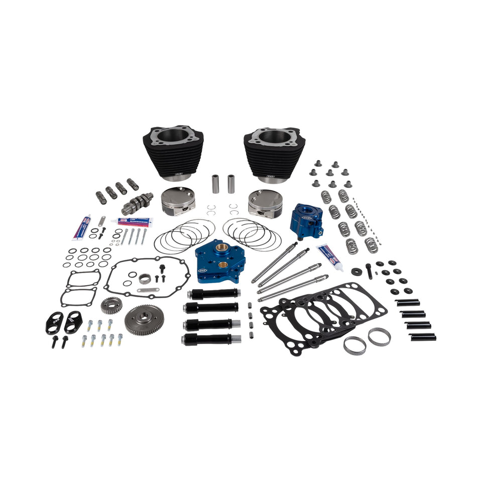 S&S CYCLE - POWER PACK - OIL COOLED - 496 GEAR DRIVE - WRINKLE BLACK W/O HIGHLIGHT - M8