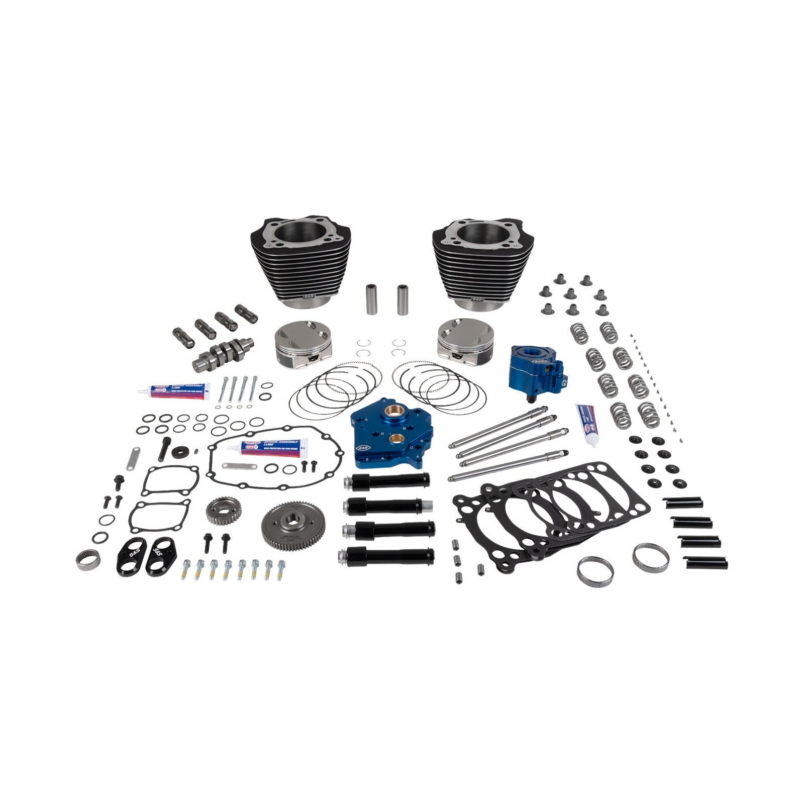 S&S CYCLE - POWER PACK - OIL COOLED - 496 GEAR DRIVE - WRINKLE BLACK W/HIGHLIGHT - M8