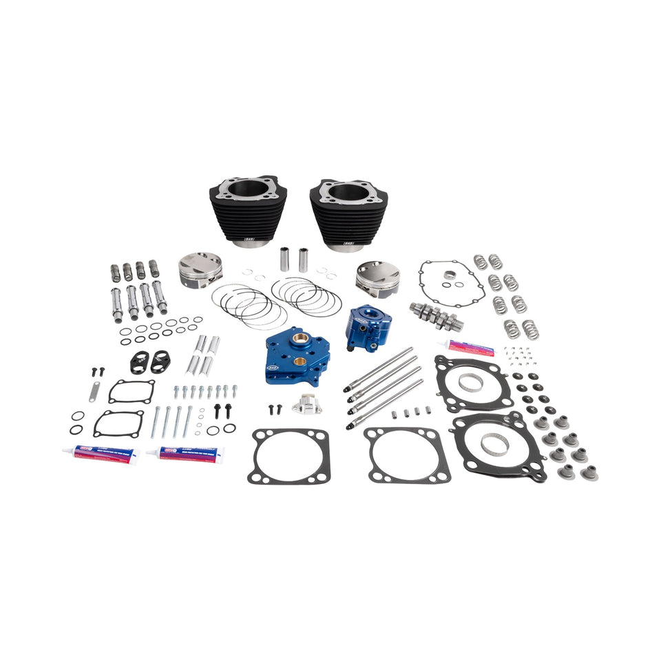 S&S CYCLE - POWER PACKAGE - WATER COOLED - 496 CHAIN DRIVE - WRINKLE BLACK W/HIGHLIGHT - M8