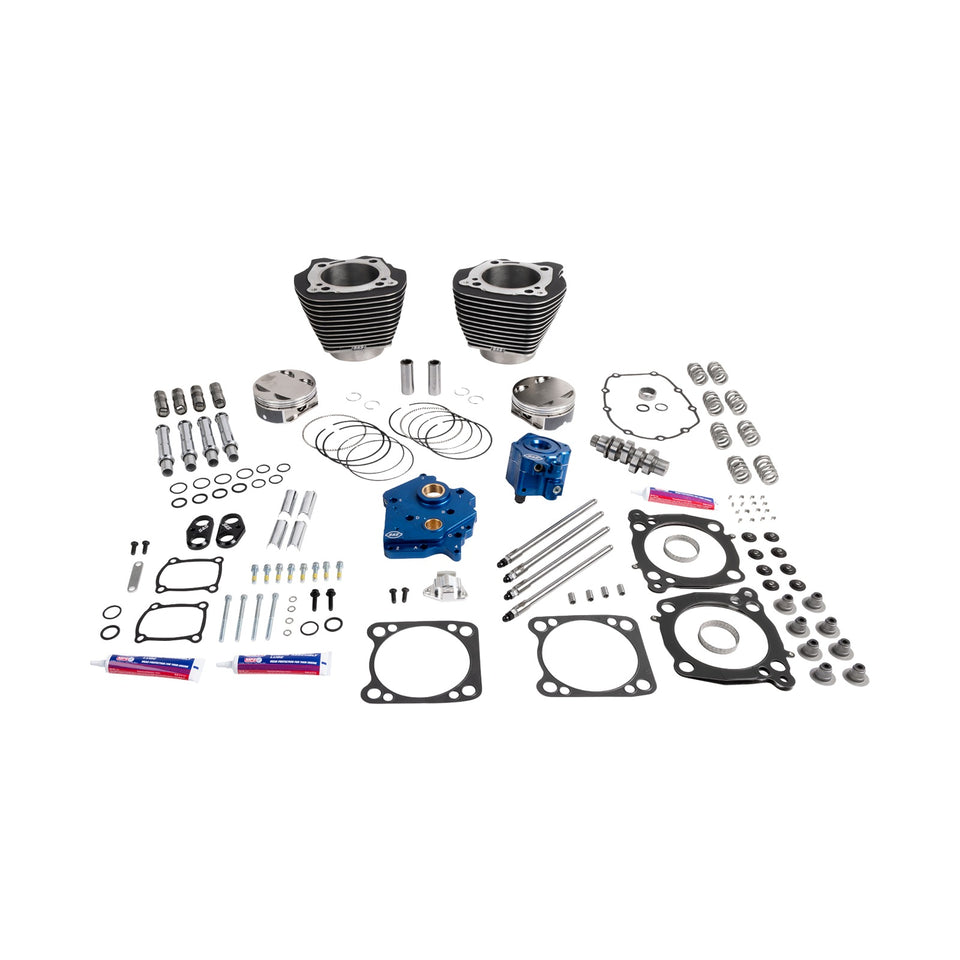 S&S CYCLE - POWER PACKAGE - WATER COOLED - 496 CHAIN DRIVE - WRINKLE BLACK W/HIGHLIGHT - M8