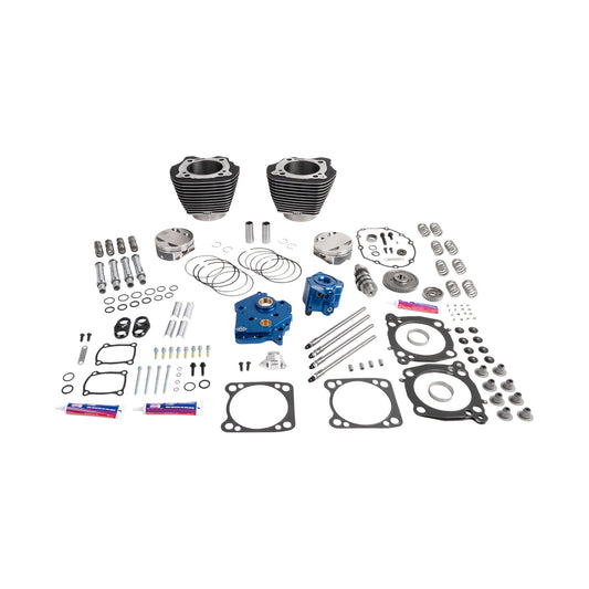 S&S CYCLE - POWER PACKAGE - WATER COOLED - 496 GEAR DRIVE - WRINKLE BLACK W/HIGHLIGHT - M8