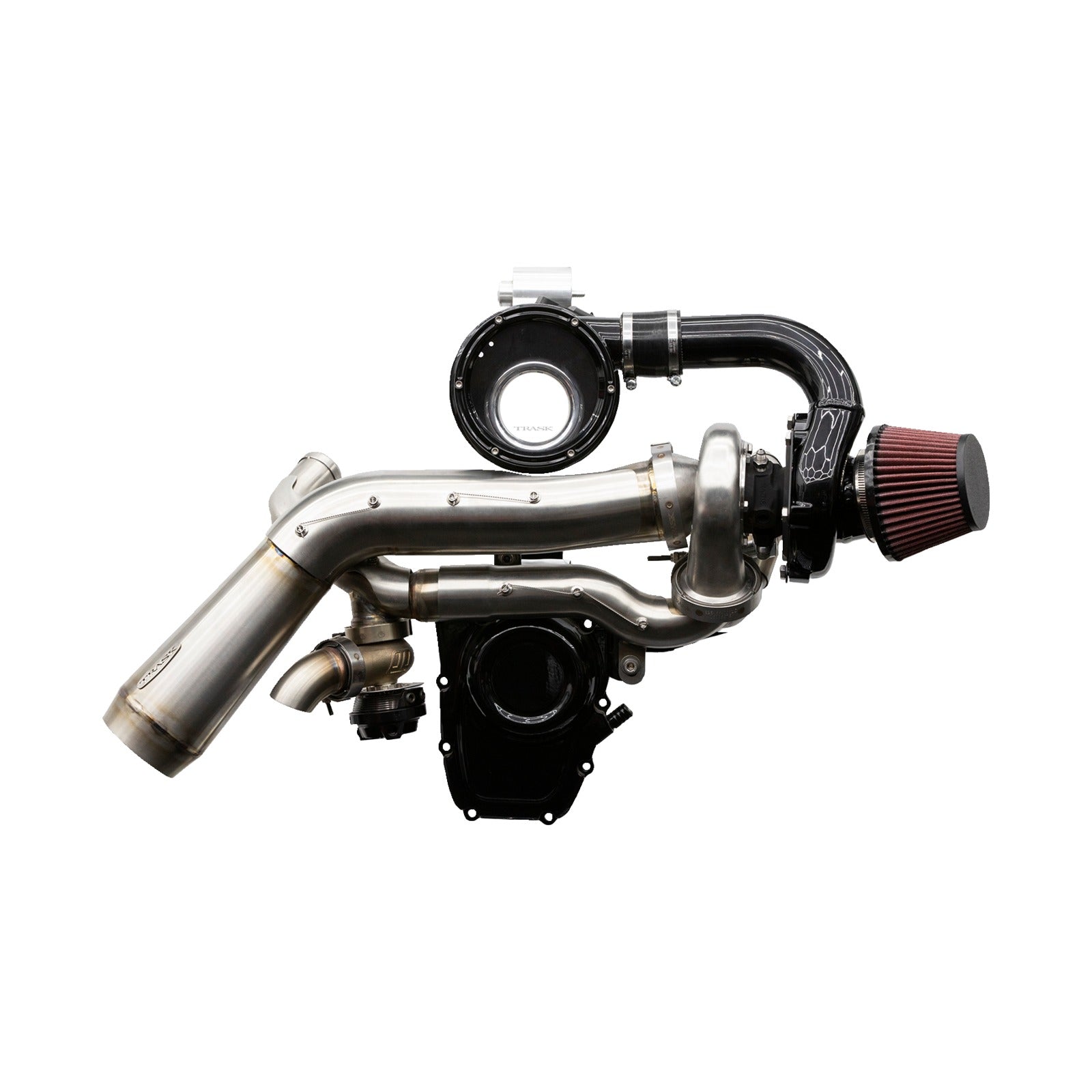TRASK - TORNADO TURBO KIT - STAGE 2 - STAINLESS WITH BLACK ALUMINUM - GEN 1 M8