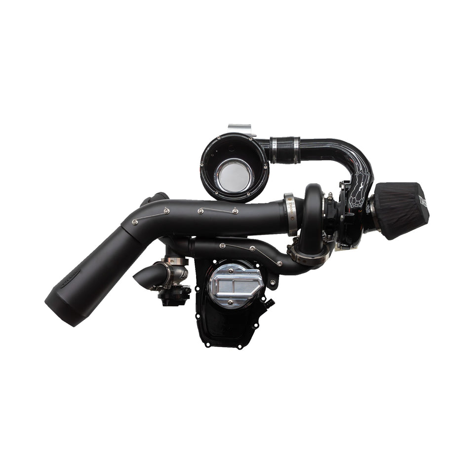 TRASK - TORNADO TURBO KIT - STAGE 2 - BLACK WITH BLACK ALUMINUM - GEN 1 M8