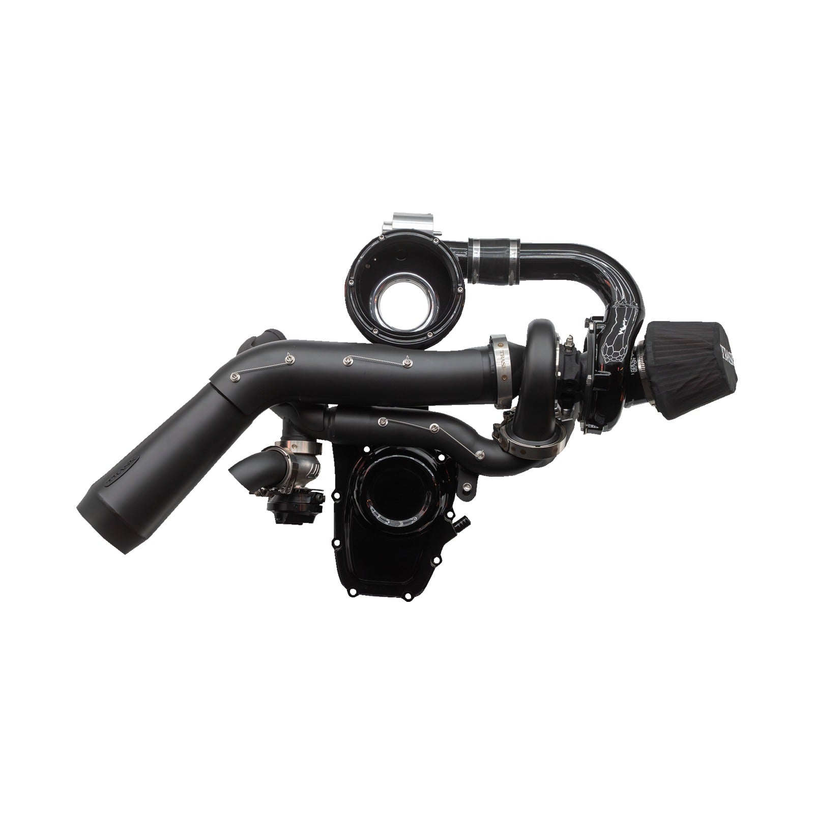 TRASK - TORNADO TURBO KIT - STAGE 2 - BLACK WITH BLACK ALUMINUM - GEN 1 M8