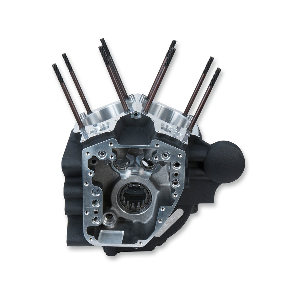 S&S CYCLE - CRANKCASE - 4.125" BORE W/STOCK BOLT PATTERN - WRINKLE BLACK - DYNA