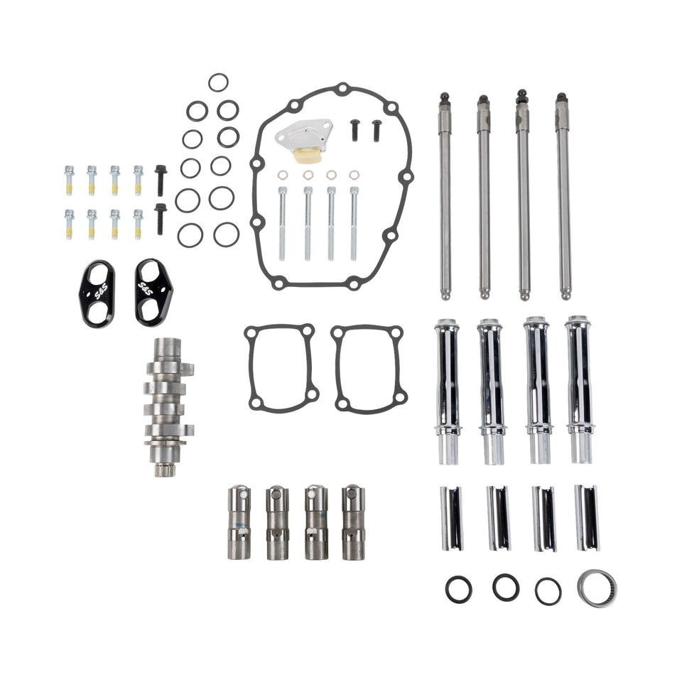 S&S CYCLE - CAMSHAFT KIT - 496 CHAIN DRIVE - CHROME PUSHROD TUBES - M8