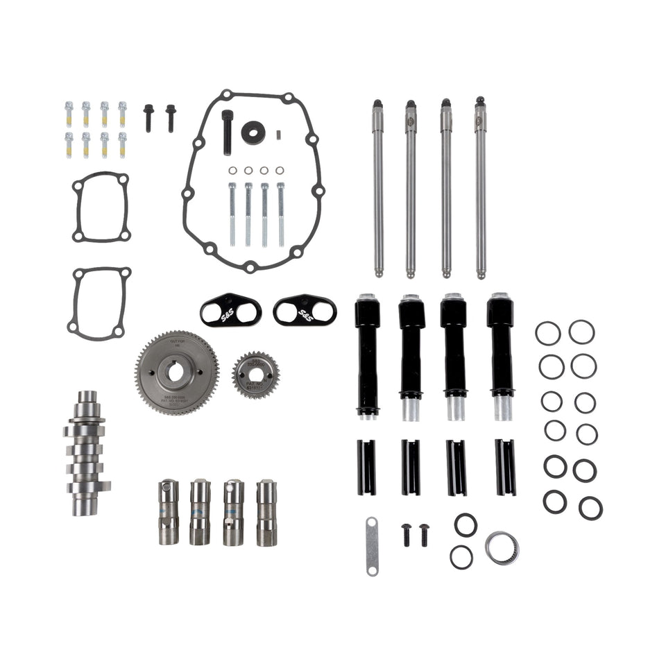 S&S CYCLE - CAMSHAFT KIT - 496 GEAR DRIVE - BLACK PUSHROD TUBES - M8