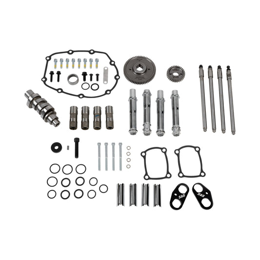 S&S CYCLE - CAMSHAFT KIT - 496 GEAR DRIVE - CHROME PUSHROD TUBES - M8