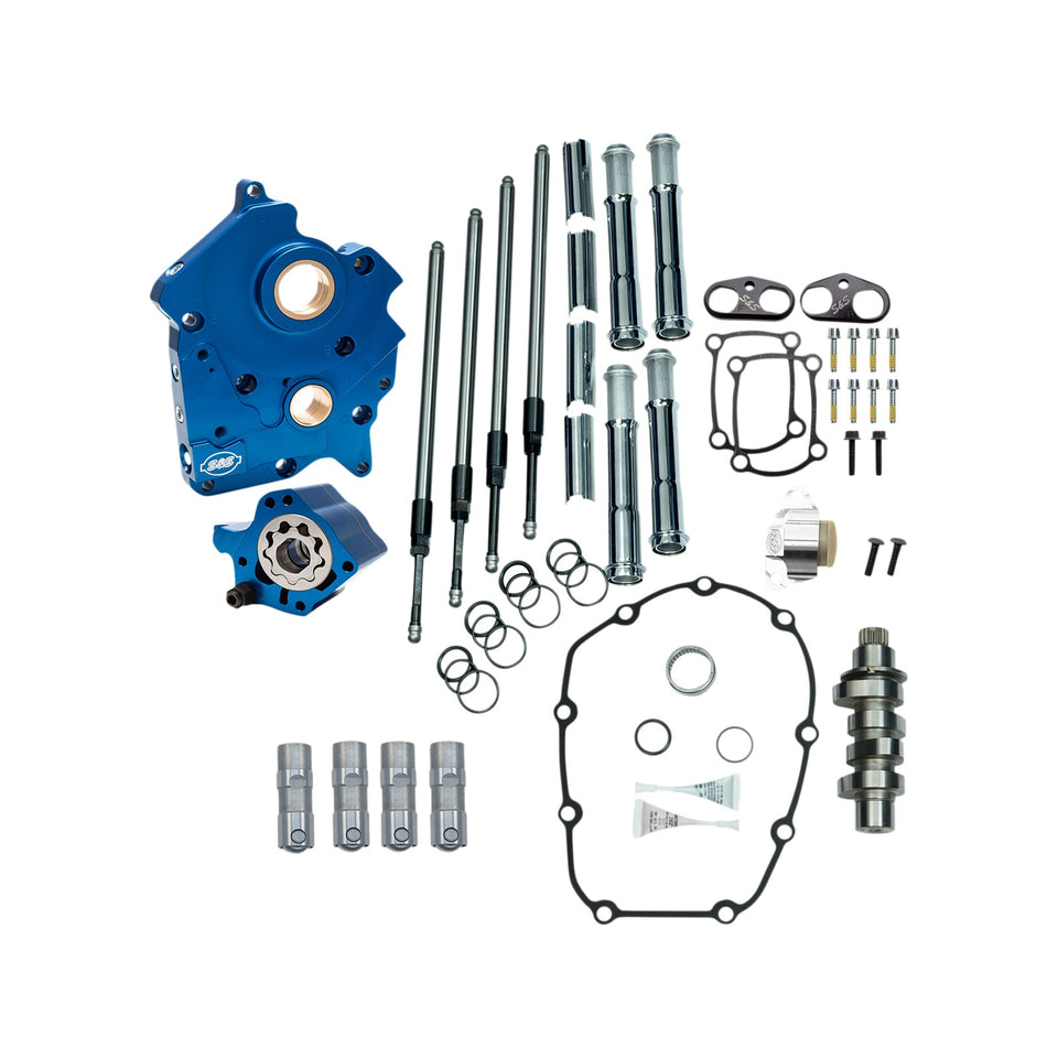 S&S CYCLE - CAM CHEST KIT - OIL COOLED - CHAIN DRIVE - 475 CAM - CHROME PUSHROD TUBES - M8