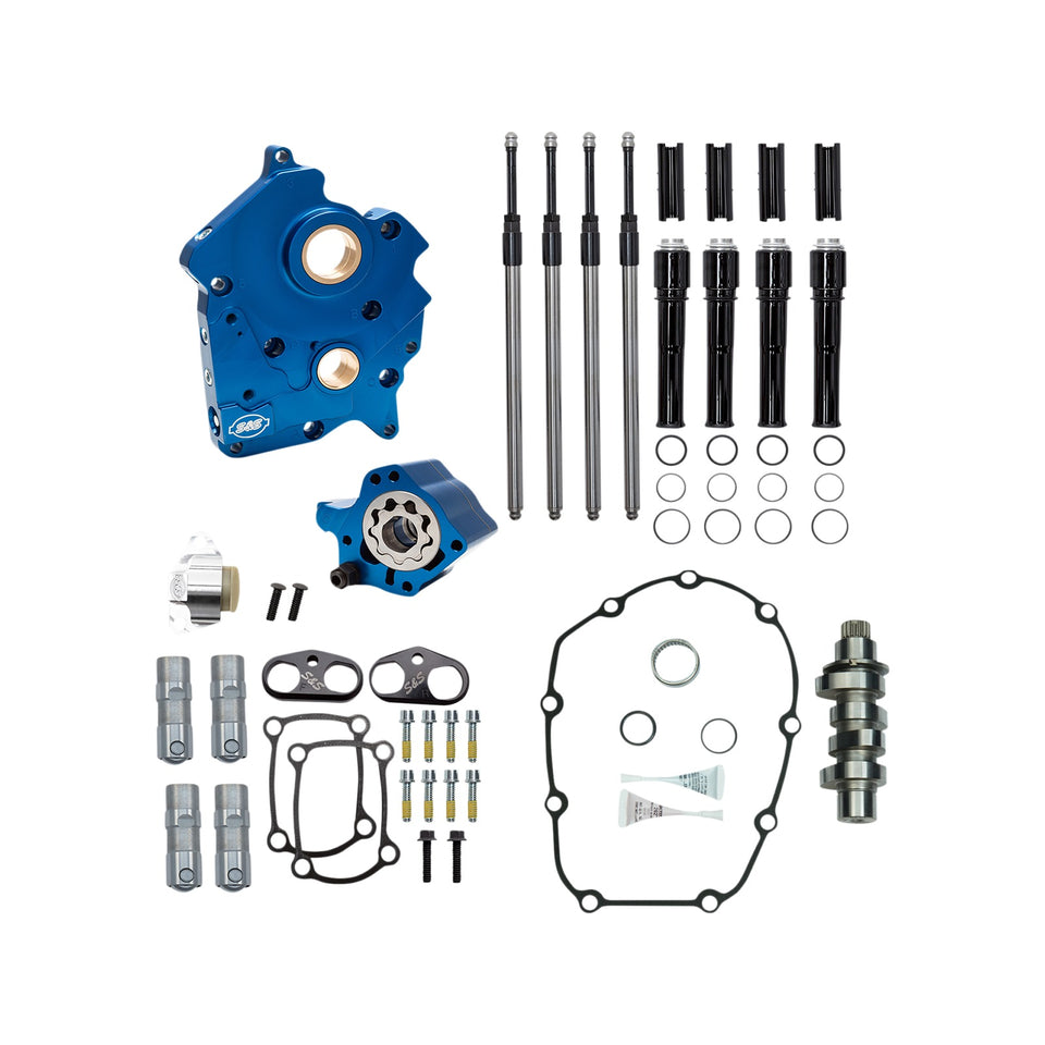 S&S CYCLE - CAM CHEST KIT - WATER COOLED - CHAIN DRIVE - 475 CAM - BLACK PUSHROD TUBES - M8