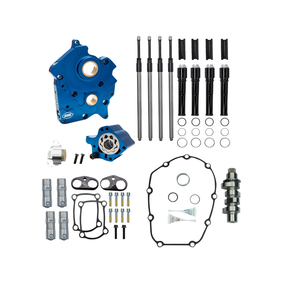 S&S CYCLE - CAM CHEST KIT - OIL COOLED - CHAIN DRIVE - 465 CAM - BLACK PUSHROD TUBES - M8