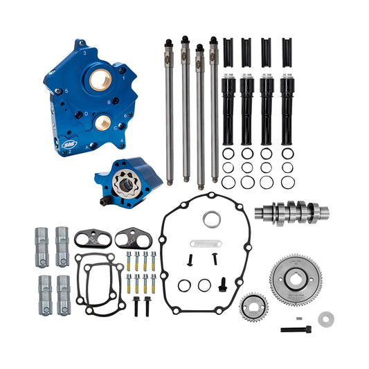 S&S CYCLE - CAM CHEST KIT - OIL COOLED - GEAR DRIVE - 496 CAM - BLACK PUSHROD TUBES - M8
