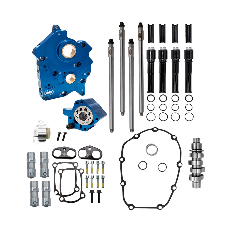 S&S CYCLE - CAM CHEST KIT - WATER COOLED - CHAIN DRIVE - 496 CAM - BLACK PUSHROD TUBES - M8