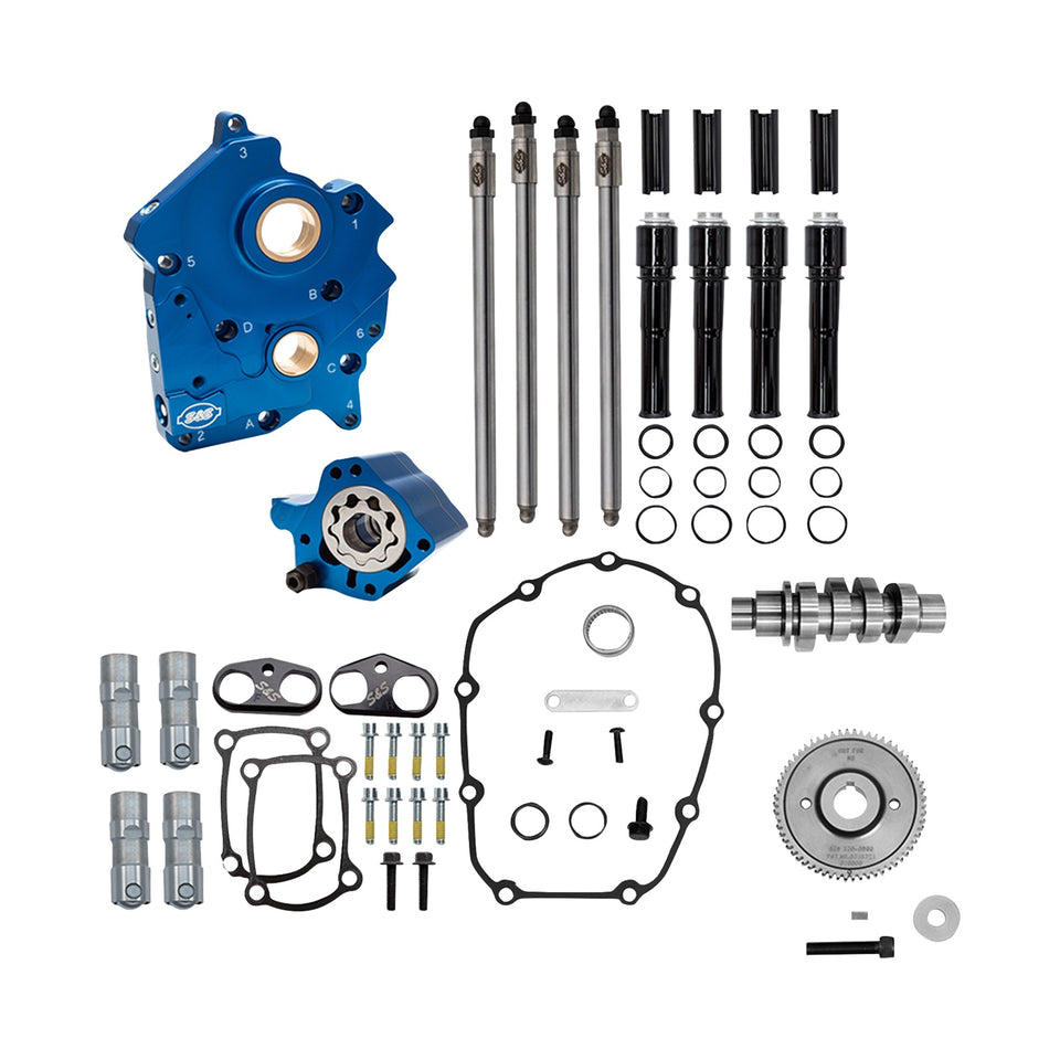 S&S CYCLE - CAM CHEST KIT - WATER COOLED - GEAR DRIVE - 496 CAM - BLACK PUSHROD TUBES - M8