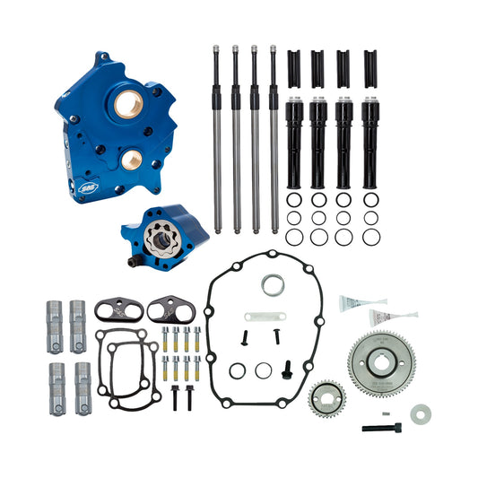 S&S CYCLE - CAM CHEST - OIL COOLED - GEAR DRIVE - BLACK PUSHROD TUBES - M8