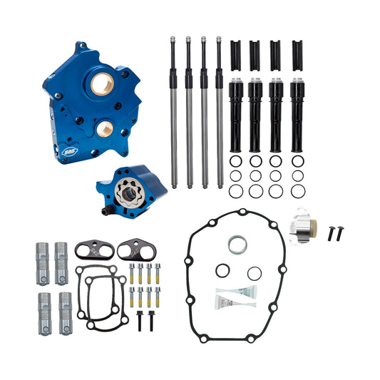 S&S CYCLE - CAM CHEST - WATER COOLED - CHAIN DRIVE - BLACK PUSHROD TUBES - M8