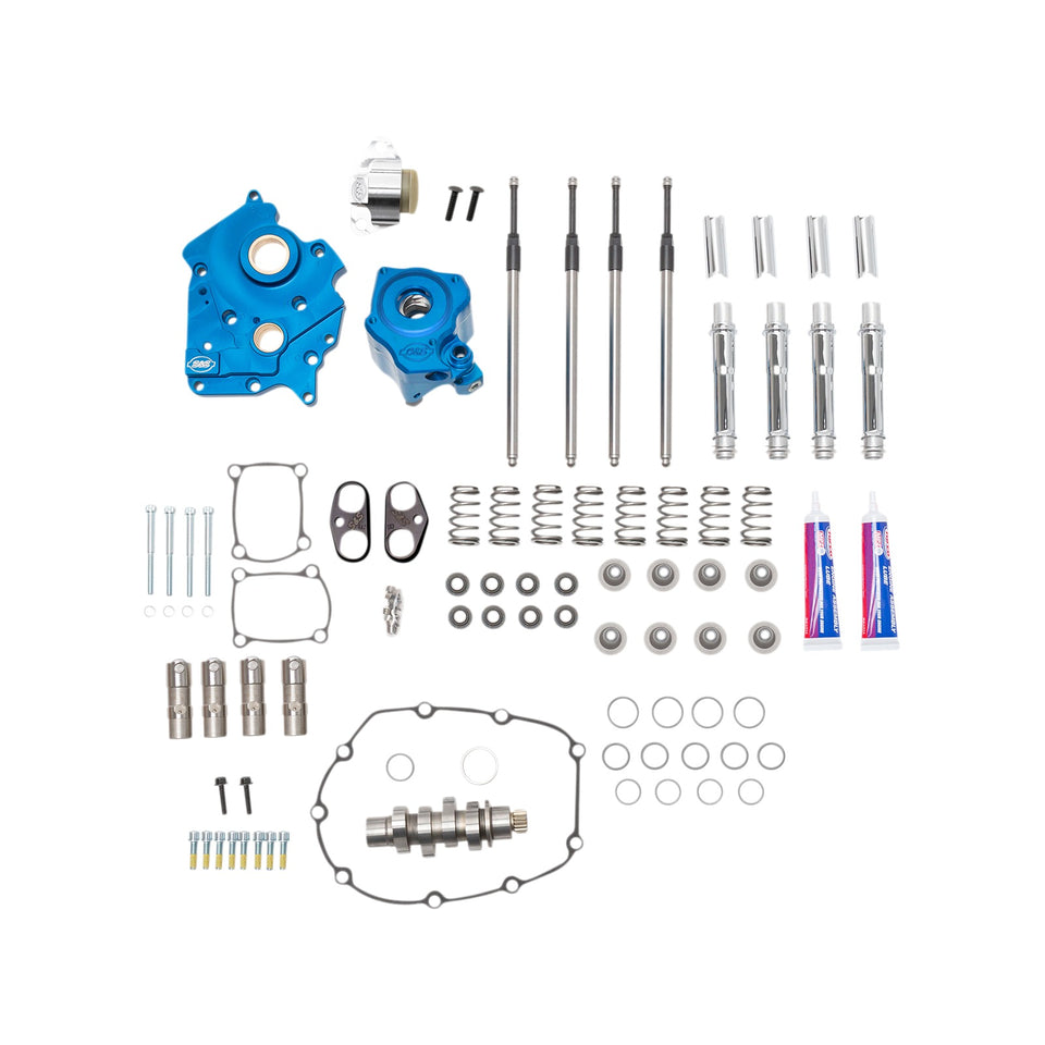 S&S CYCLE - CAM CHEST KIT - OIL COOLED - CHAIN DRIVE - 550 CAM - CHROME PUSHROD TUBES - M8