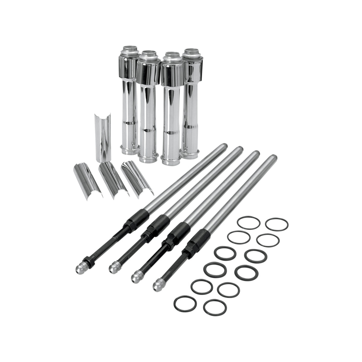S&S CYCLE - QUICKEE PUSHROD KIT WITH CHROME COVERS - TWIN CAM