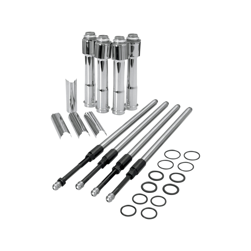 S&S CYCLE - QUICKEE PUSHROD KIT WITH CHROME COVERS - TWIN CAM