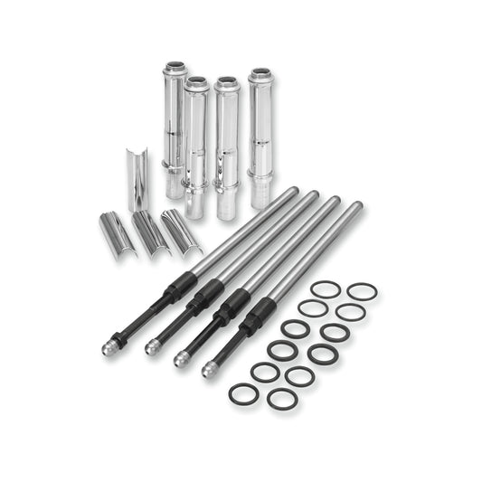 S&S CYCLE - QUICKEE PUSHROD KIT WITH CHROME COVERS - TWIN CAM