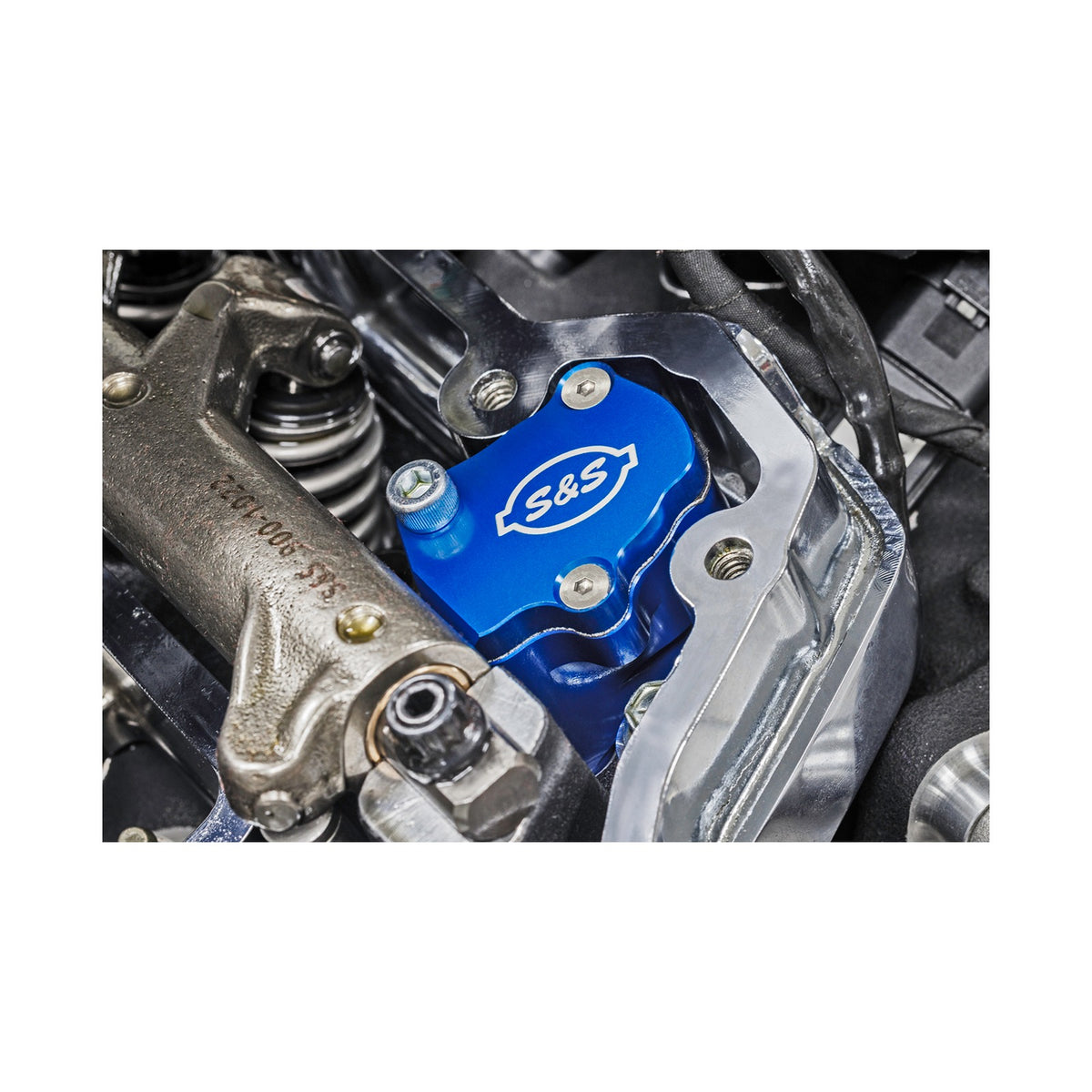S&S CYCLE - BILLET HEAD BREATHER KIT - ANODIZED BLUE - M8