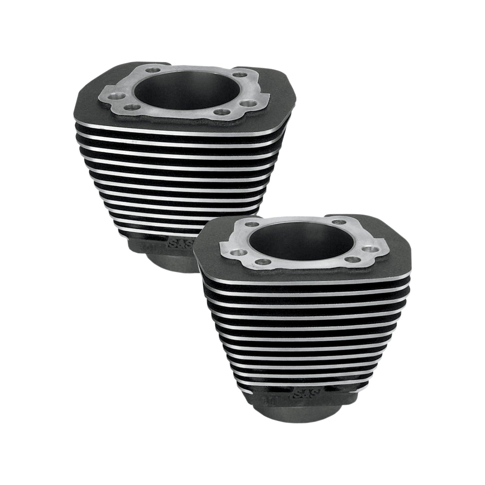 S&S CYCLE - CYLINDER - 3.500" - WRINKLE BLACK WITH HIGHLIGHTED FINS - EVOLUTION BIG TWIN