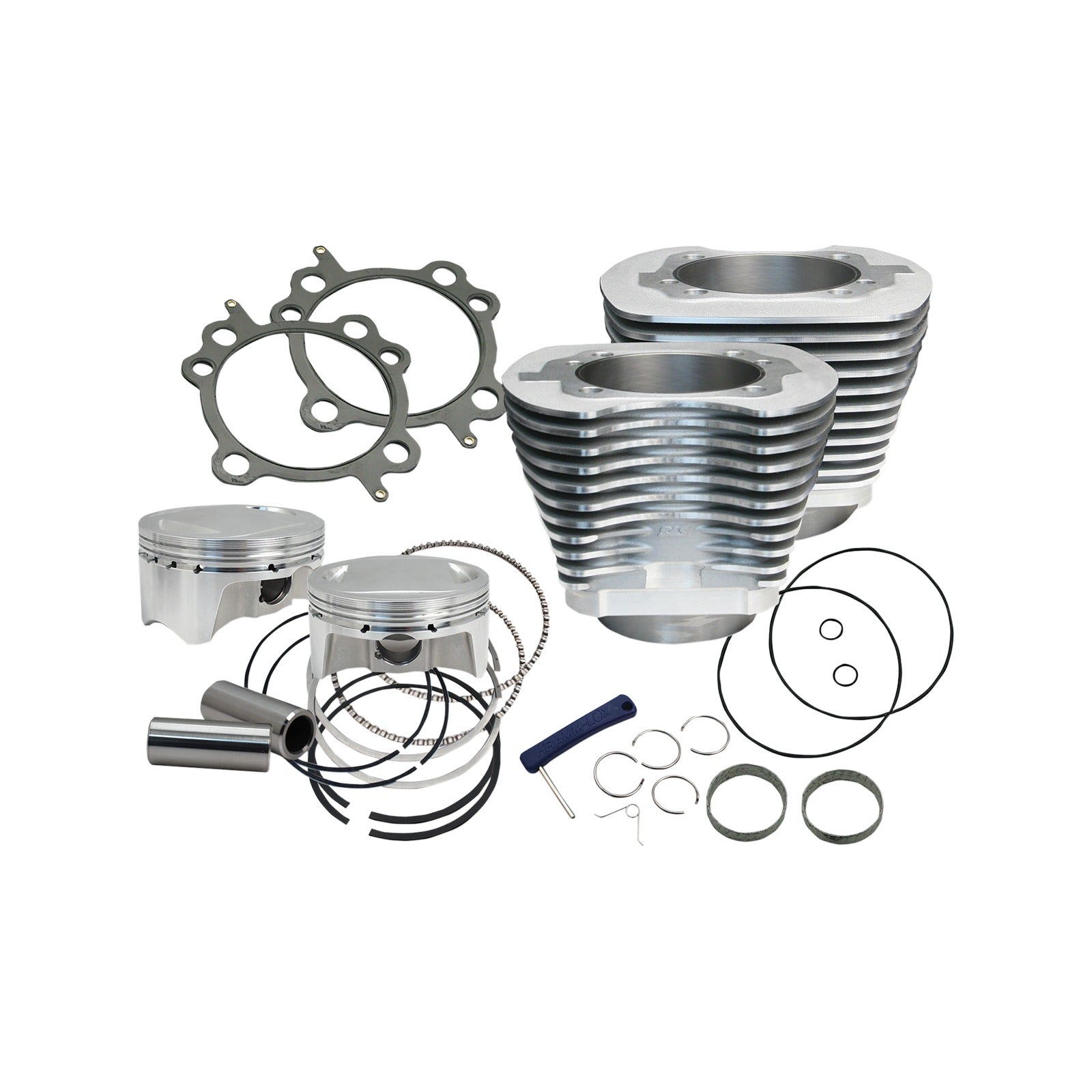 S&S CYCLE - 107" BIG BORE CYLINDER KIT - SILVER - TWIN CAM