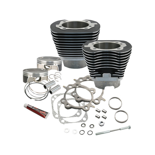 S&S CYCLE - 117" BIG BORE CYLINDER KIT - WRINKLE BLACK - TWIN CAM
