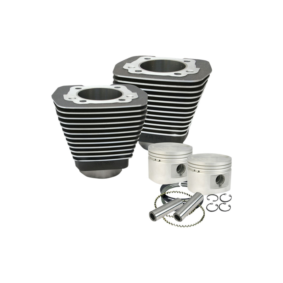 S&S CYCLE - CYLINDER & PISTON KIT - 80" - EVOLUTION BIG TWIN - WRINKLE BLACK