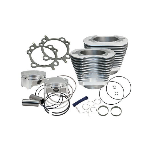 S&S CYCLE - 4" BIG BORE BOLT-IN SIDEWINDER(R) CYLINDER KIT - 100" - SILVER