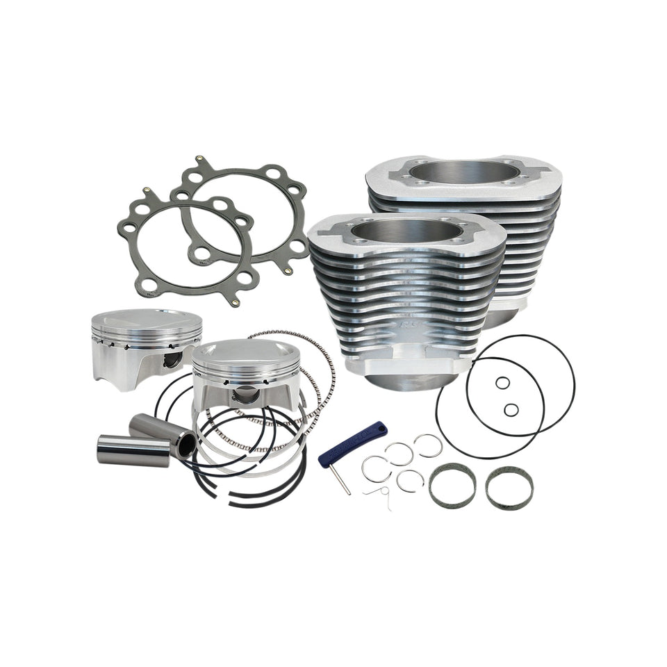 S&S CYCLE - 4" BIG BORE BOLT-IN SIDEWINDER(R) CYLINDER KIT - 100" - SILVER