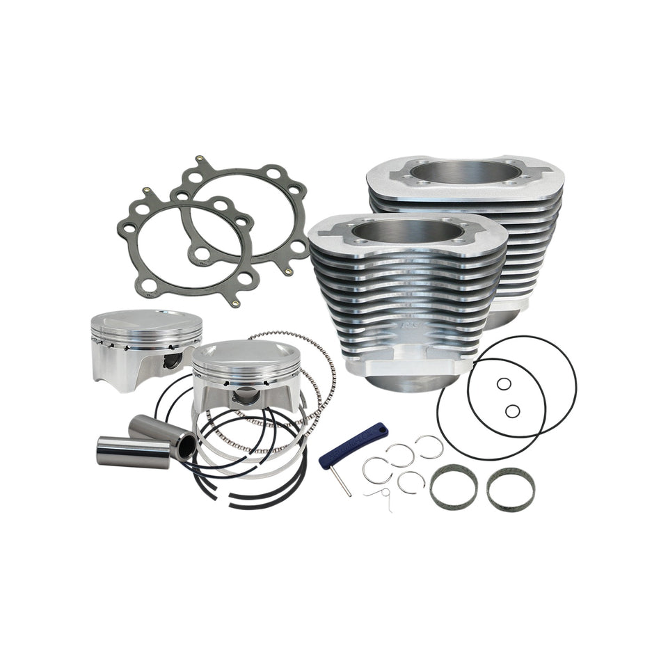 S&S CYCLE - 4" BIG BORE BOLT-IN SIDEWINDER(R) CYLINDER KIT - 110" - SILVER