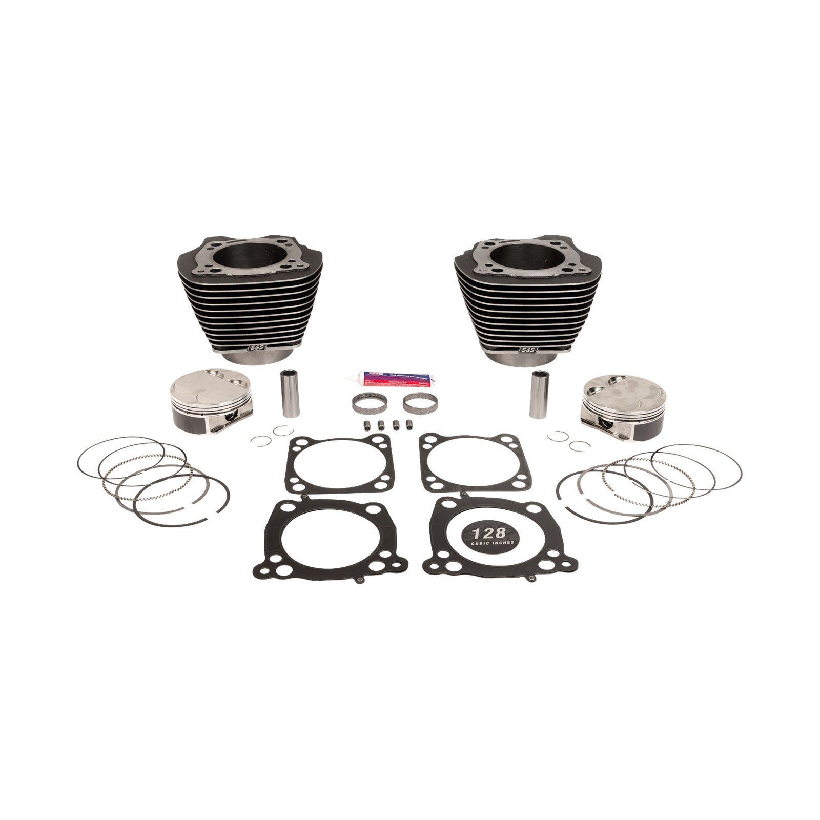 S&S CYCLE - CYLINDER KIT - 128" BIG BORE - BLACK GRANITE W/HIGHLIGHTS - 114"/117" M8
