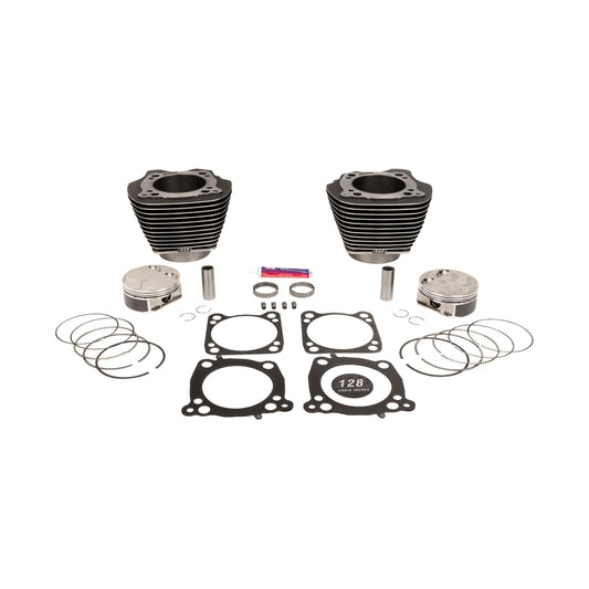 S&S CYCLE - CYLINDER KIT - 128" BIG BORE - BLACK GRANITE W/HIGHLIGHTS - 114"/117" M8