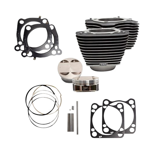 S&S CYCLE - CYLINDER KIT - 131" STROKER CYLINDER - WRINKLE BLACK W/HIGHLIGHTS - M8