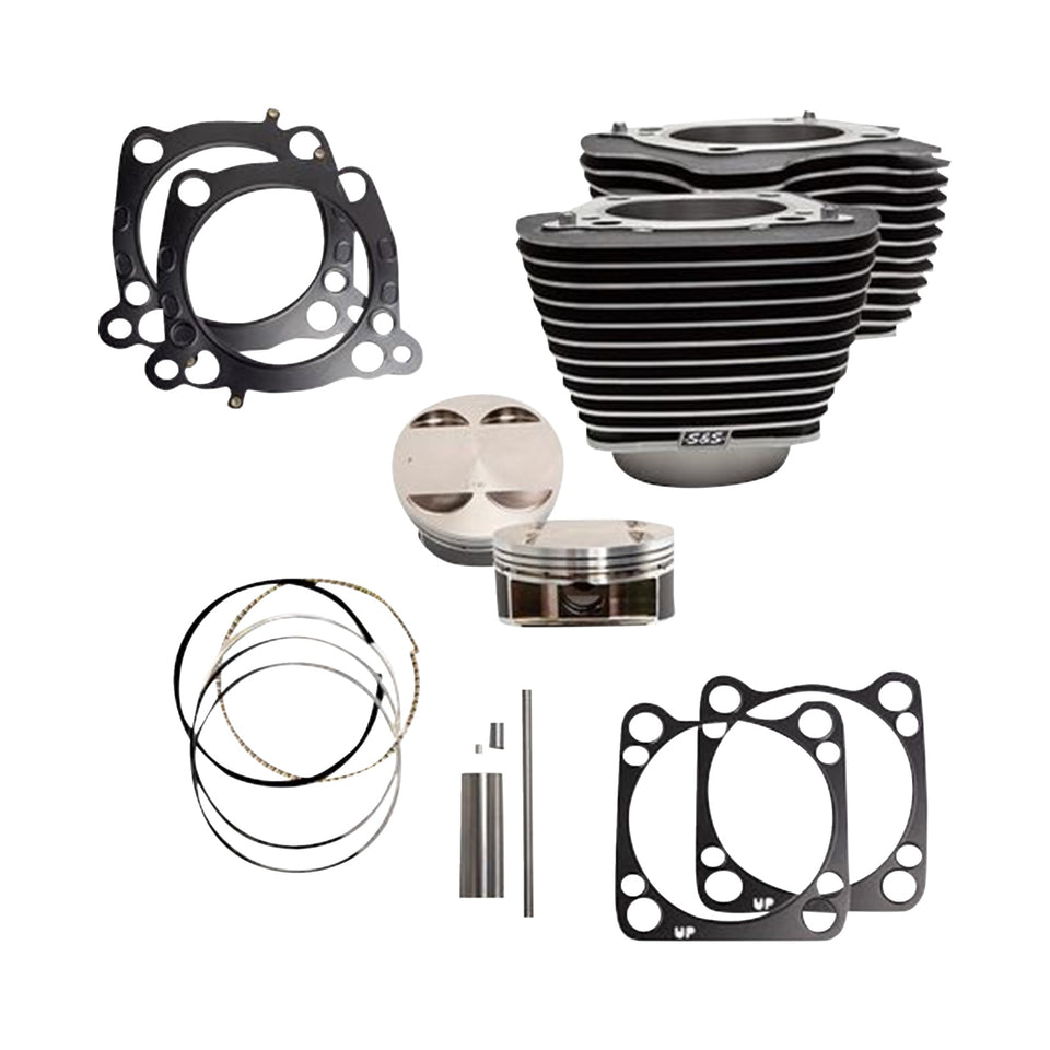 S&S CYCLE - CYLINDER KIT - 131" STROKER CYLINDER - WRINKLE BLACK W/HIGHLIGHTS - M8
