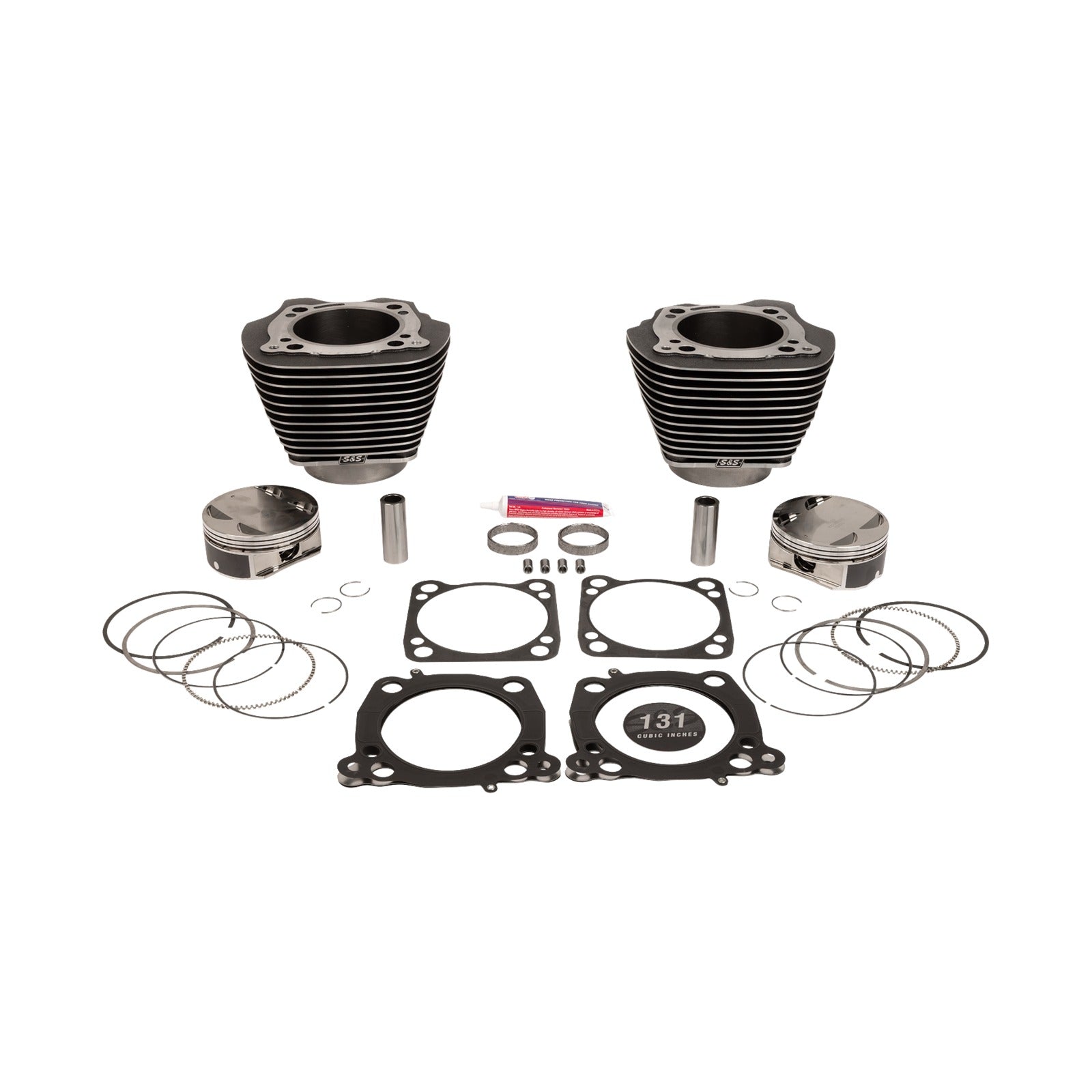 S&S CYCLE - CYLINDER KIT - 131" STROKER CYLINDER - BLACK GRANITE W/HIGHLIGHTS - M8