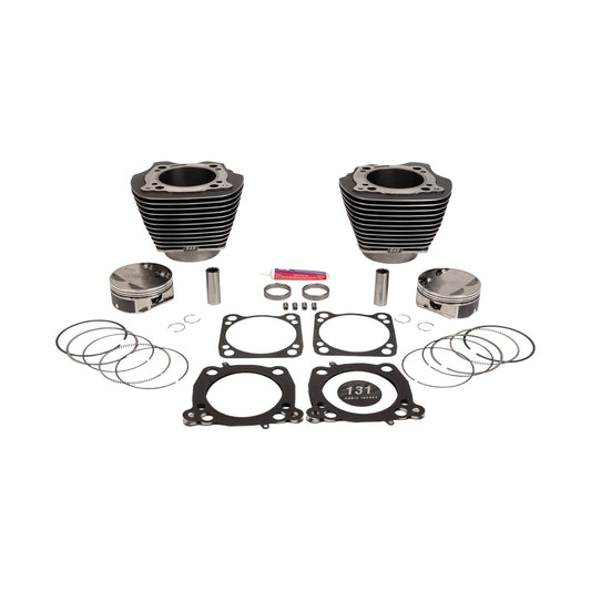 S&S CYCLE - CYLINDER KIT - 131" STROKER CYLINDER - BLACK GRANITE W/HIGHLIGHTS - M8
