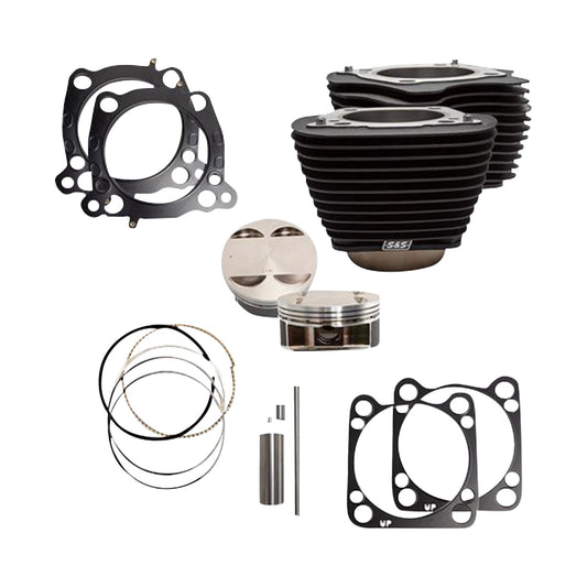 S&S CYCLE - CYLINDER KIT - 131" STROKER CYLINDER - WRINKLE BLACK W/O HIGHLIGHTS - M8