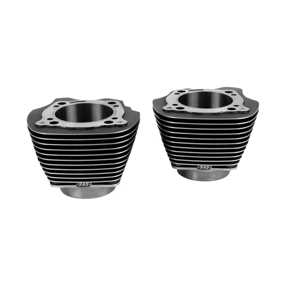 S&S CYCLE - CYLINDER SET - 4.320" BORE - UNHONED - BLACK GRANITE W/HIGHLIGHTED FINS - M8