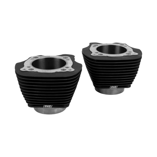 S&S CYCLE - CYLINDER SET - 4.320" BORE - UNHONED - BLACK W/O HIGHLIGHTED FINS - M8