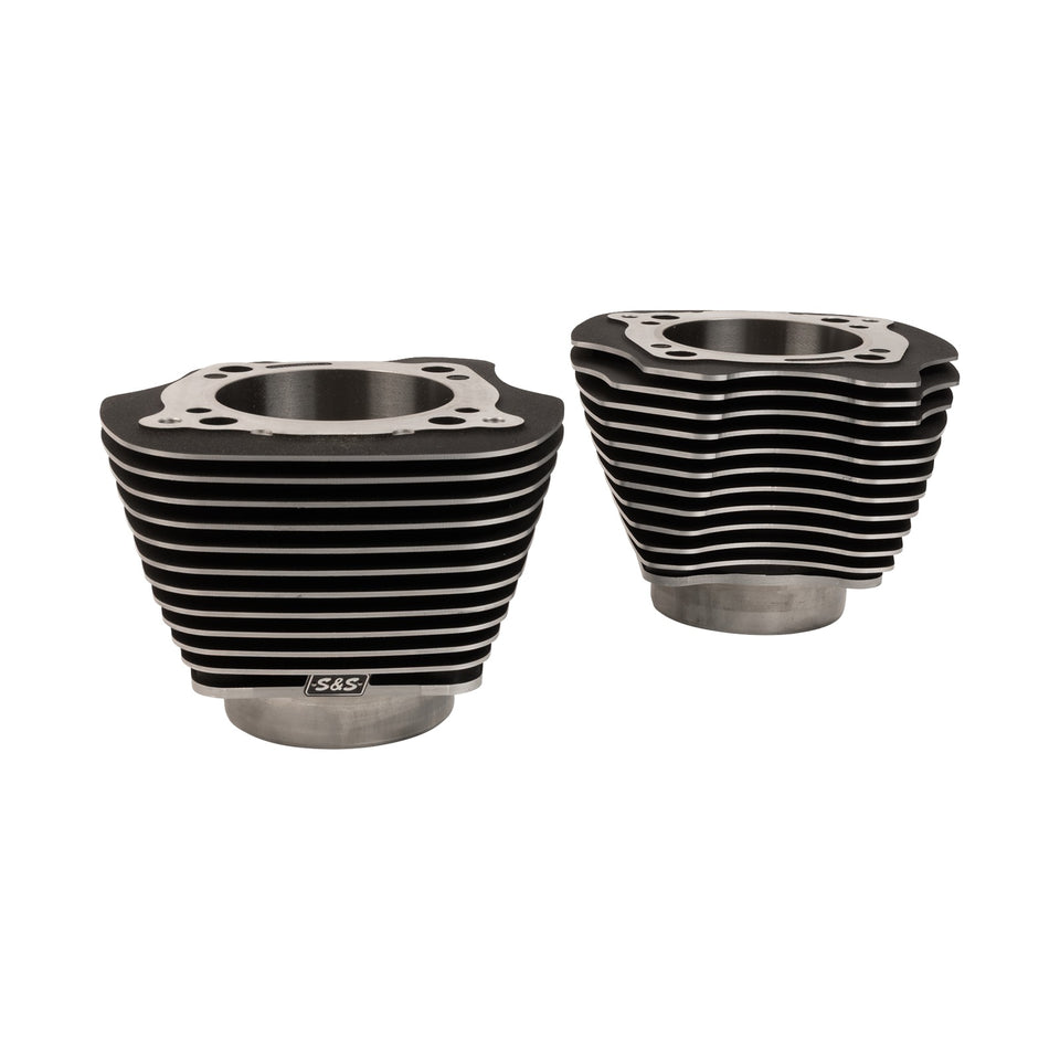 S&S CYCLE - CYLINDER SET - 4.320" BORE - UNHONED - BLACK W/HIGHLIGHTED FINS - M8
