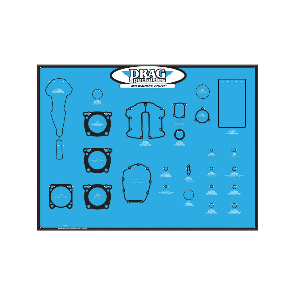 DRAG SPECIALTIES - GASKET/SEAL AND O-RING DISPLAY BOARD - '17-'25 M8