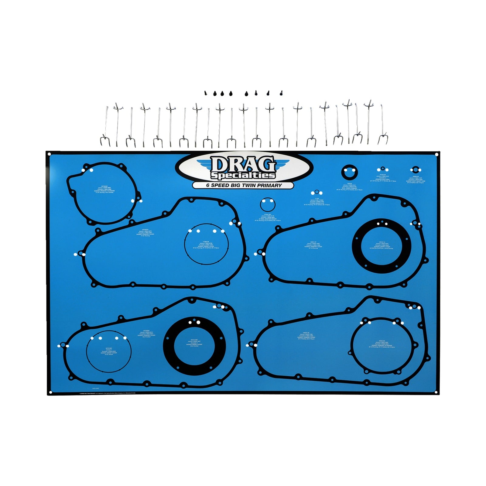 DRAG SPECIALTIES - GASKET/SEAL AND O-RING DISPLAY BOARD - 6 SPEED BIG TWIN PRIMARY